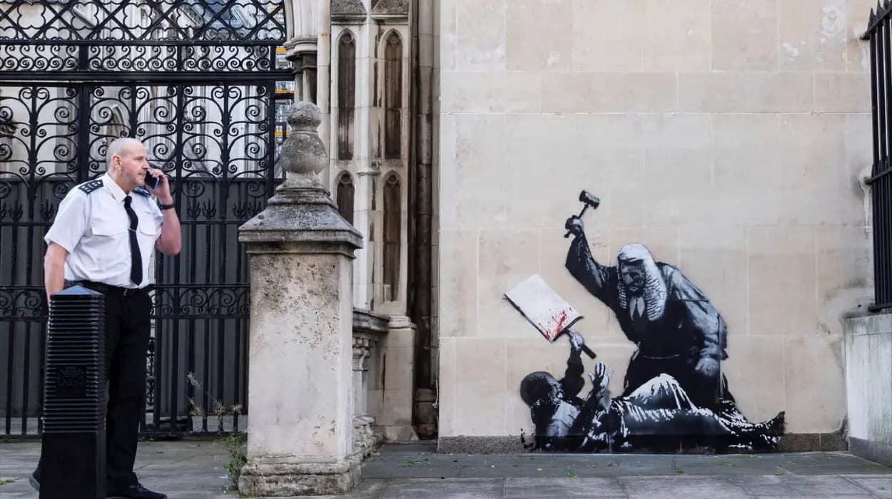 New Banksy piece targets UK restrictions on protest